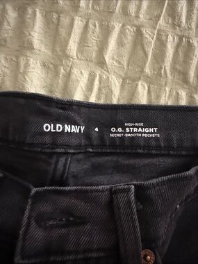 Old Navy Black High-Rise O.G. Straight Jeans